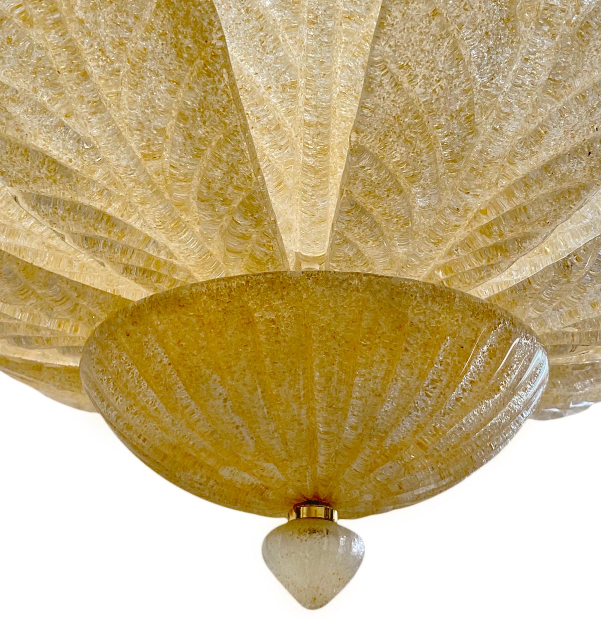 italien Paire de luminaires de Murano en or ambré, vendus individuellement en vente