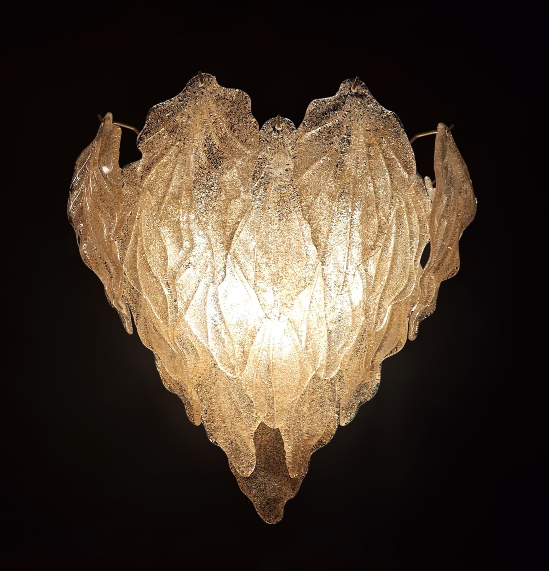 XXIe siècle et contemporain Paire d'appliques à feuilles d'ambre Graniglia en vente