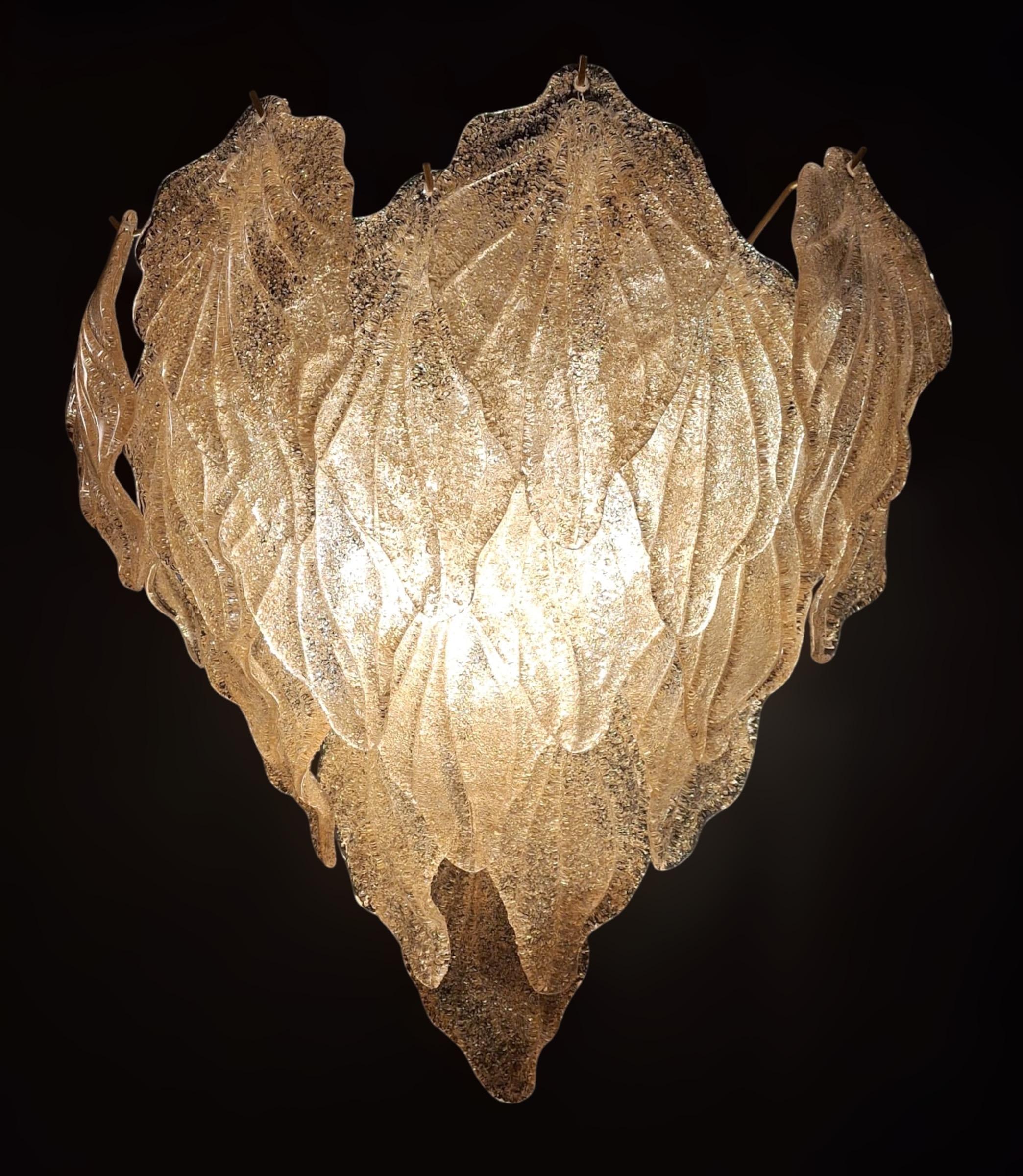 Paire d'appliques à feuilles d'ambre Graniglia en vente 1