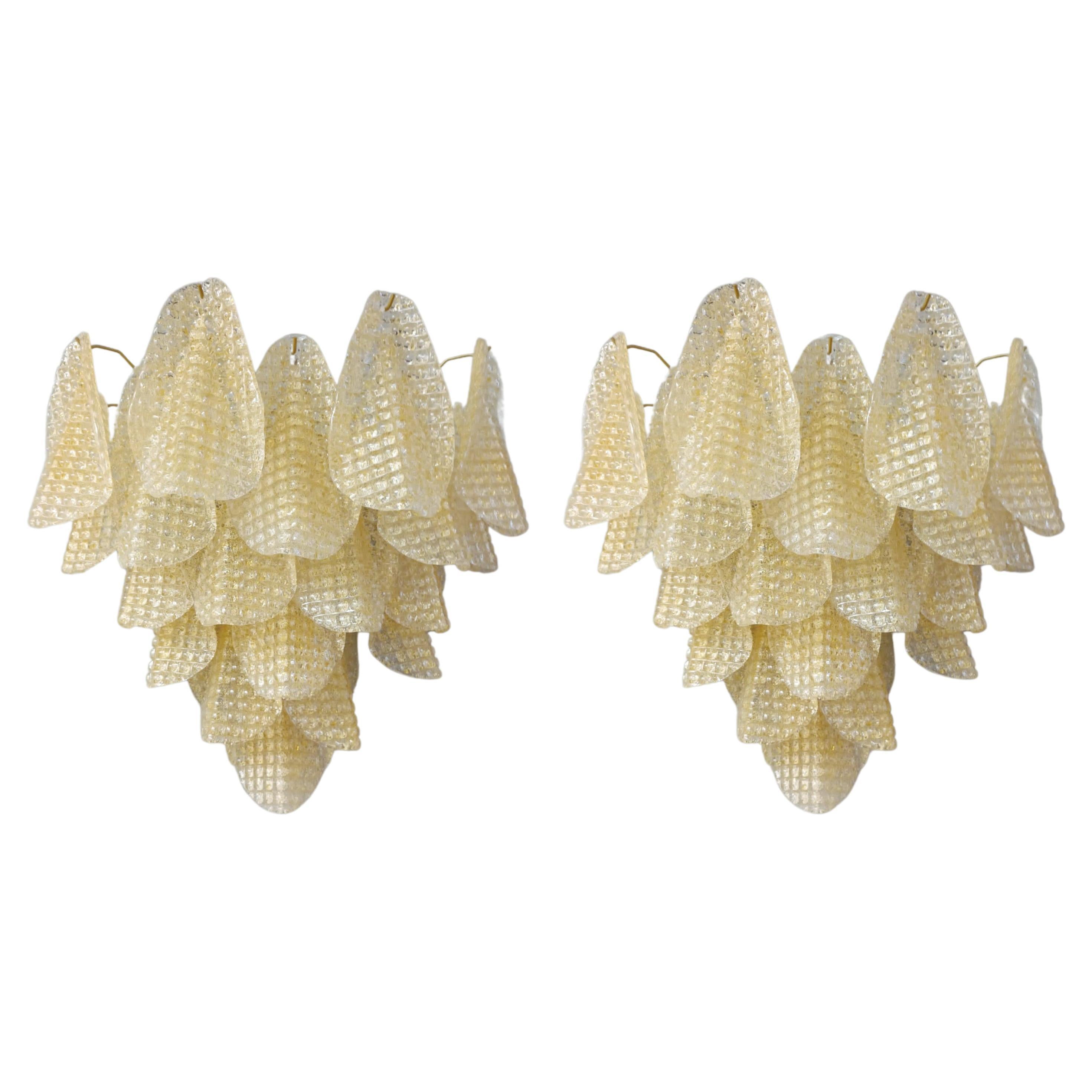 Pair of Amber Graniglia Rondine Sconces, 5 Pairs Available For Sale