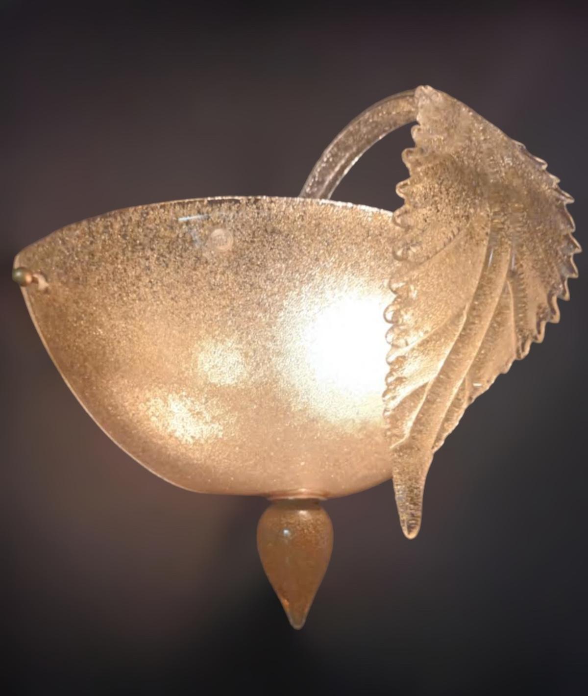 Pareja de apliques Graniglia en ámbar de La Murrina siglo XX en venta