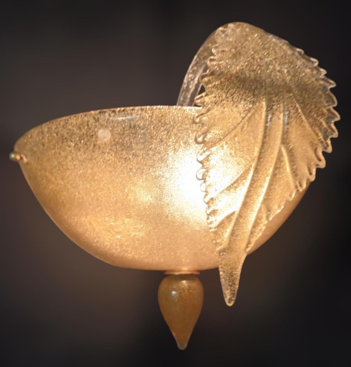 Pareja de apliques Graniglia en ámbar de La Murrina Latón en venta