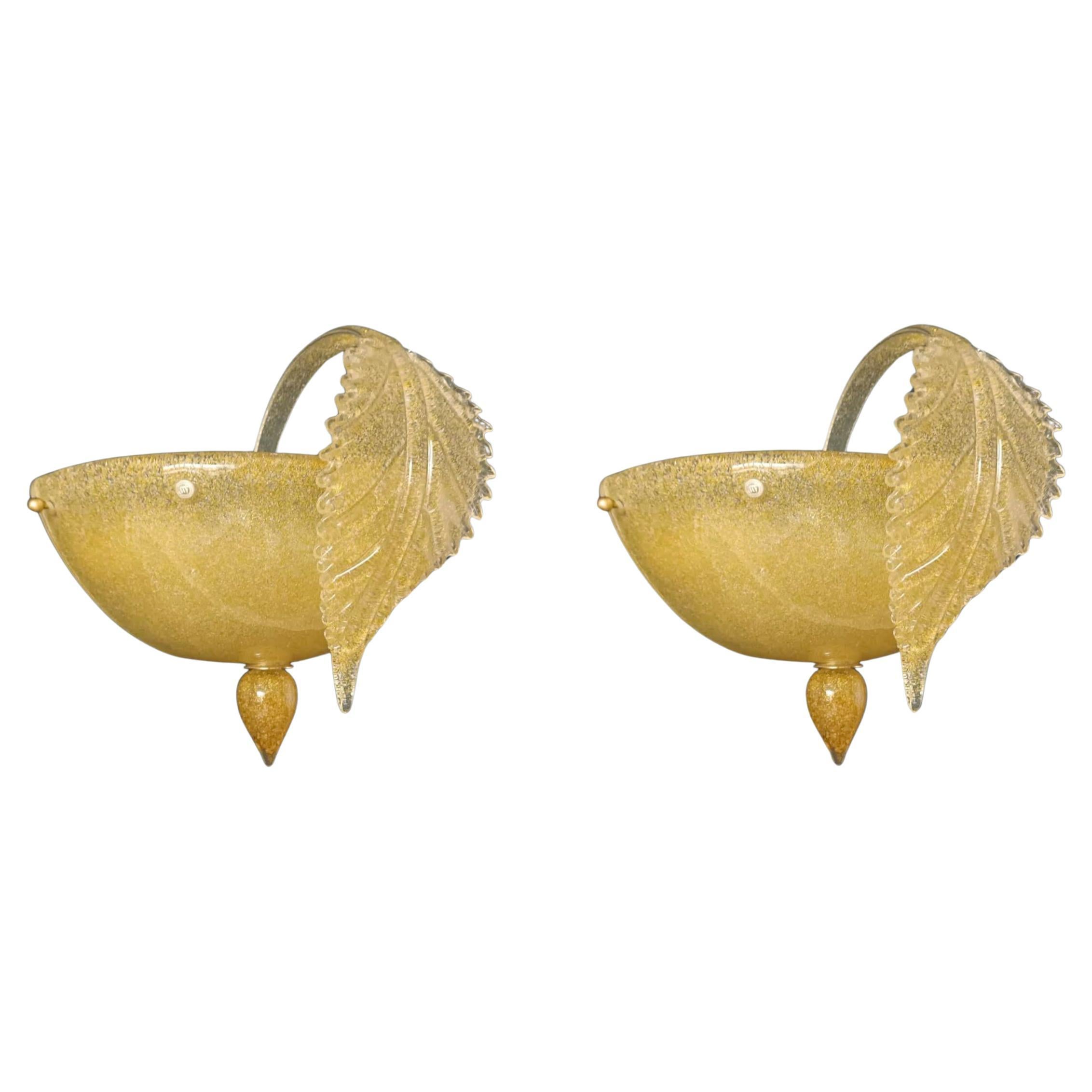 Pareja de apliques Graniglia en ámbar de La Murrina en venta