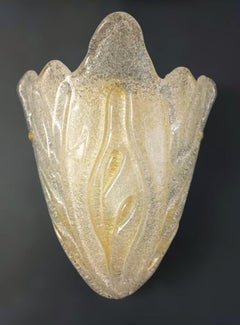Pair of Amber Graniglia Shield Sconces