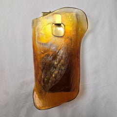 Pair of amber Murano glass mid-century modern sconces