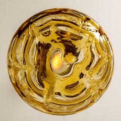 Pair of Amber Murano Glass Pendant Lamps, 1960s