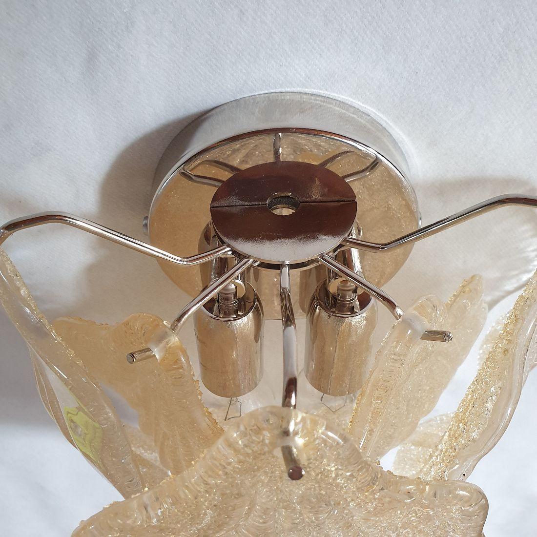 Pair of amber Murano glass sconces For Sale 4