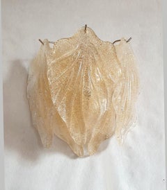 Pair of amber Murano glass sconces