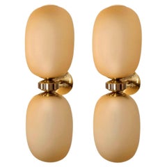 Paar Bernstein Murano Glas Wandleuchter