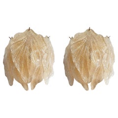 Pair of amber Murano glass sconces