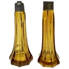 Pair of Amber Murano Glass Table Lamps