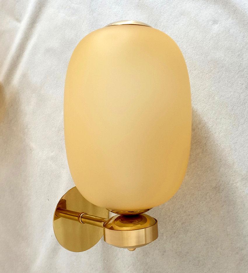 Laiton Paire d'appliques en ambre de Murano, Italie, années 1980 en vente
