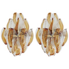 Paire d'appliques en coquillages ambrés de La Murrina