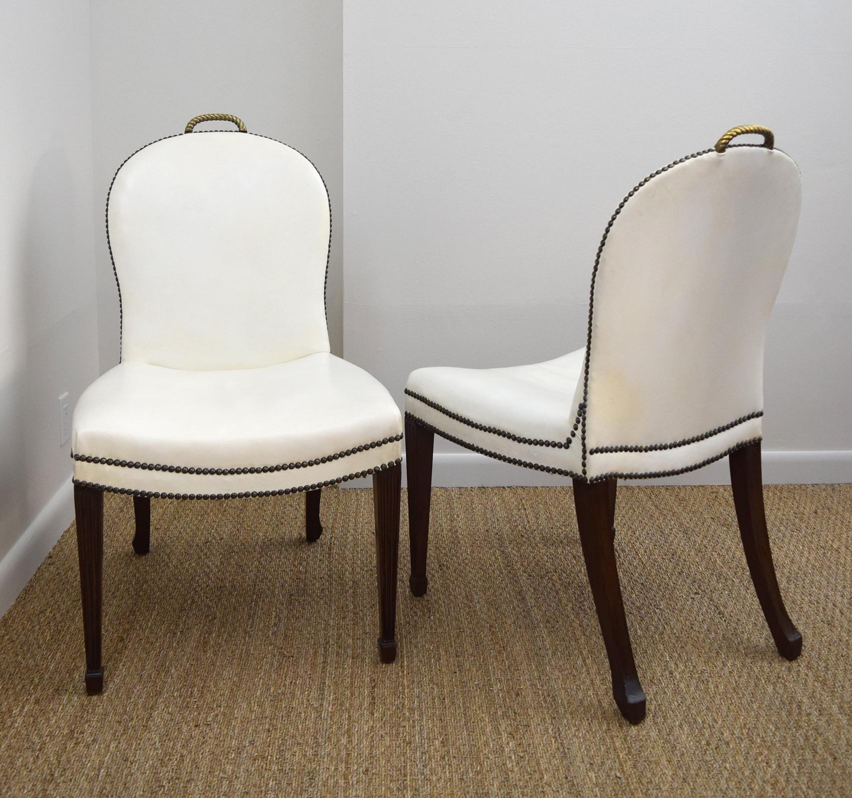 George III Pair of  American 1930s 'Cafe Society' Chairs For Sale