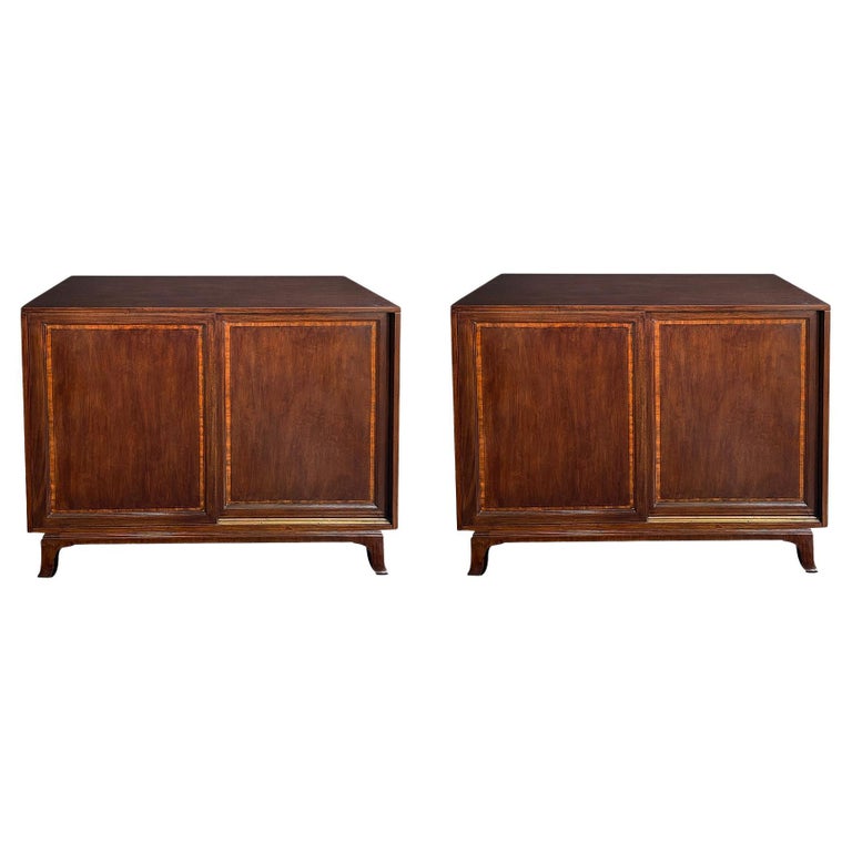 Pair of American 1950's Johnson Furniture Co. Mahogany Dressing For Sale at 1stDibs