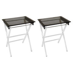 Pair of American 1970's Acrylic Tray Tables by Scheibe