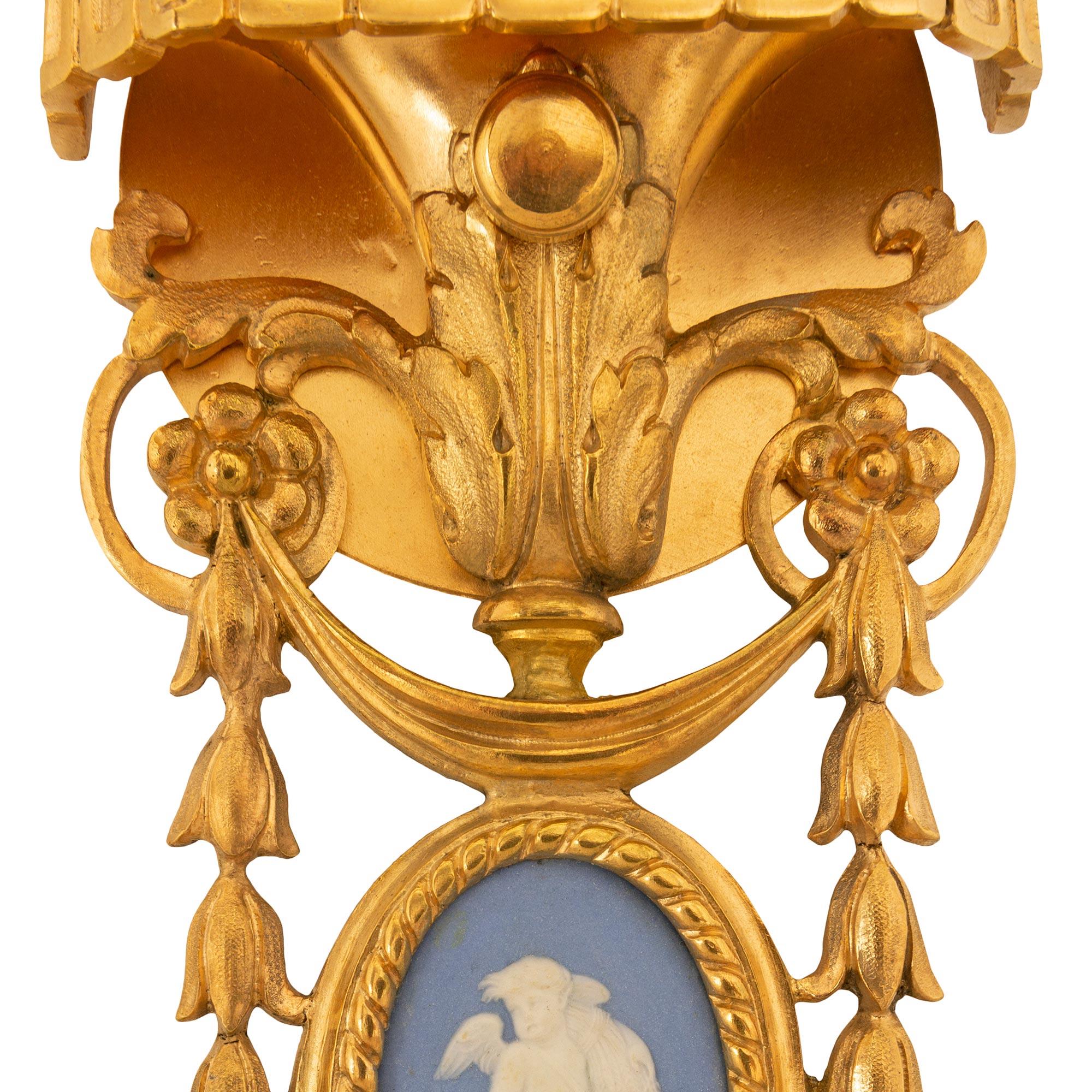 Pair of American 19th Century Louis XVI St. Sconces Signed Caldwell For Sale 4