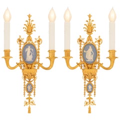 Pair of American 19th Century Louis XVI St. Sconces Signed Caldwell