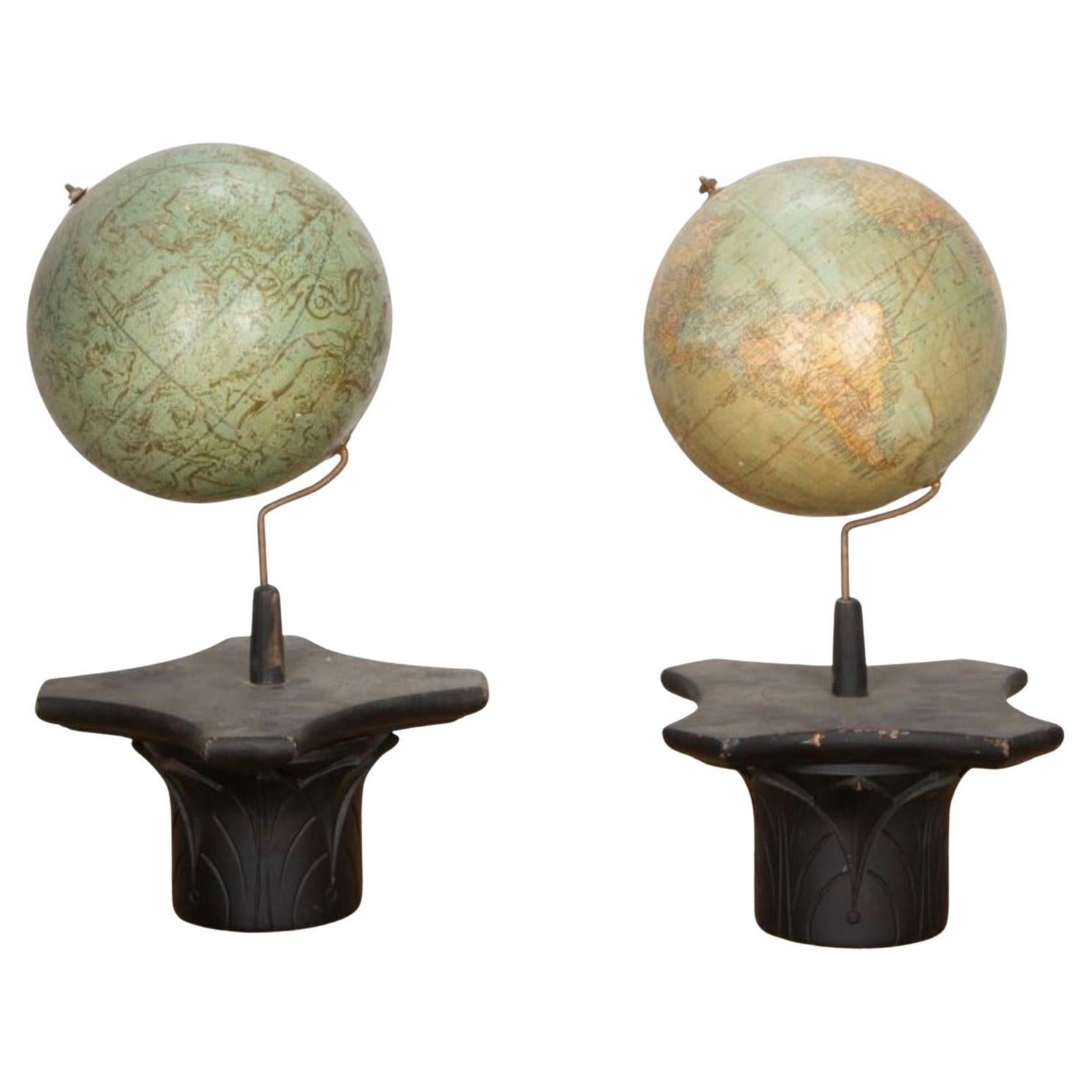 Pair of American 20th Century Globes