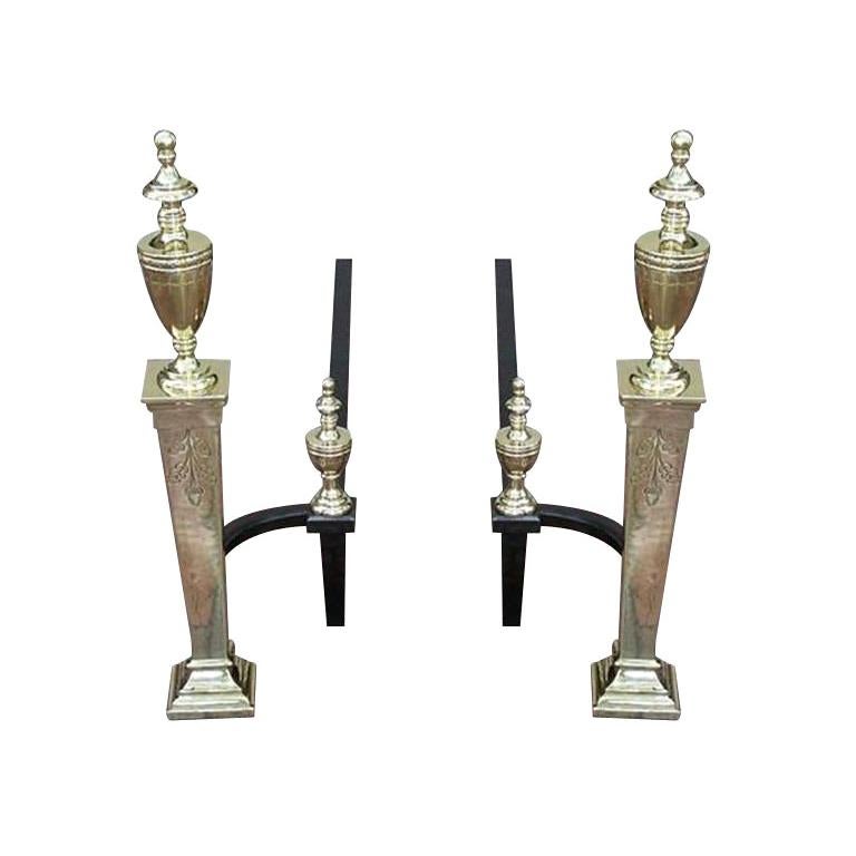Pair of American Andirons For Sale