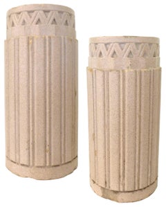 Pair of American Architectural Cast Stone Planters by Gladding McBean