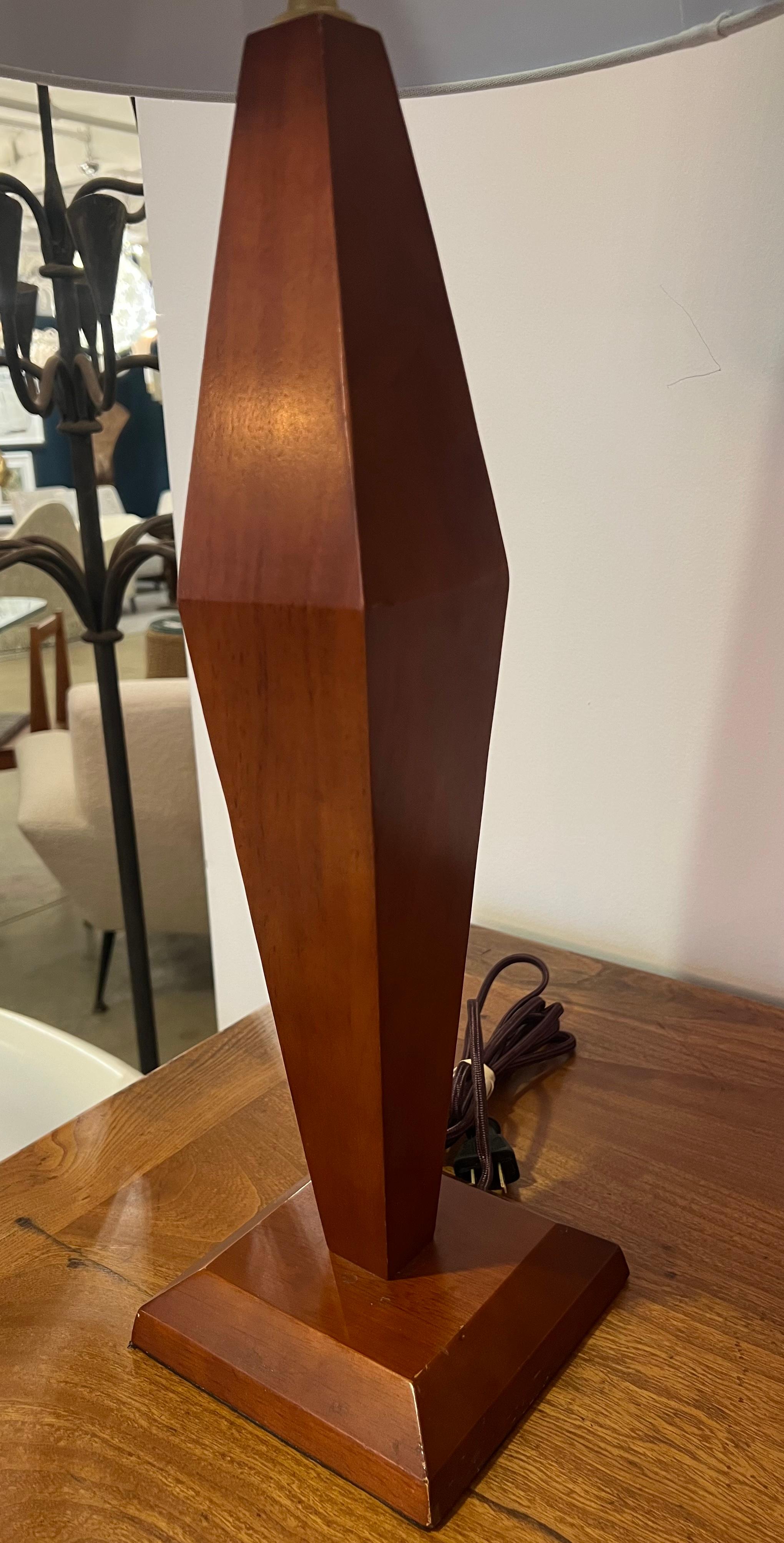 Pair of American Art Deco 1940s Wood Table Lamps For Sale 8