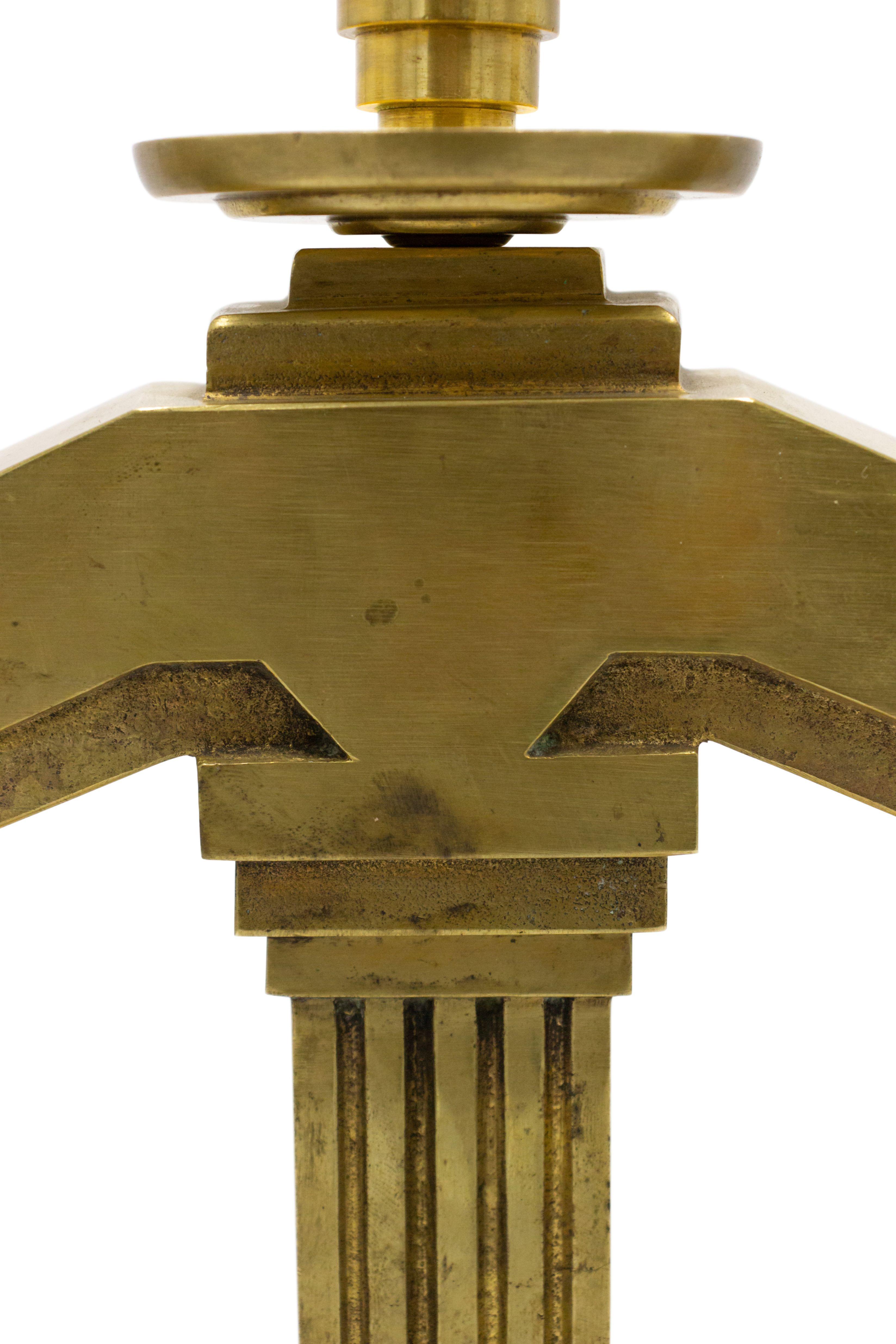Americano Coppia di candelabri americani in bronzo Art Déco in vendita