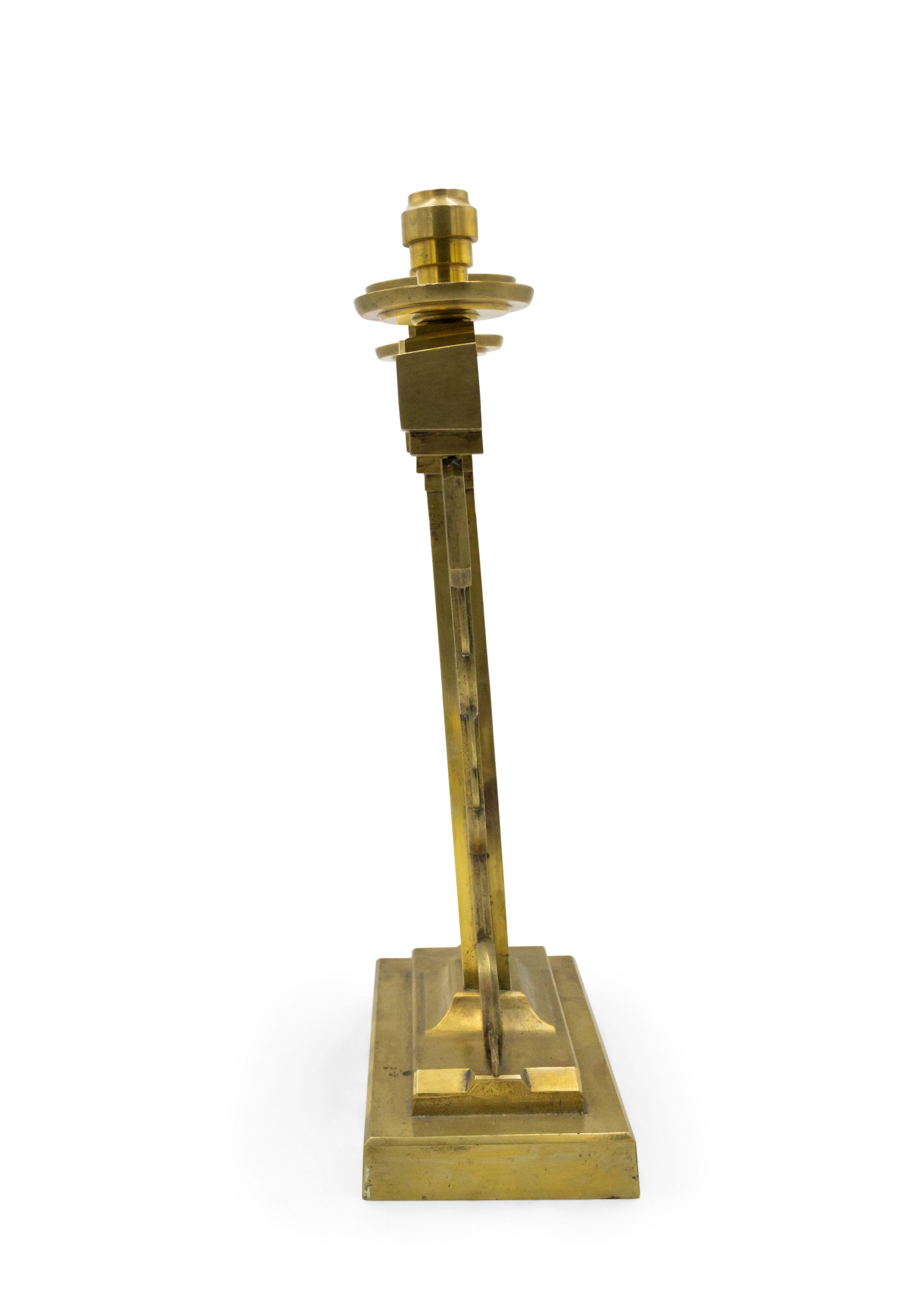 XX secolo Coppia di candelabri americani in bronzo Art Déco in vendita