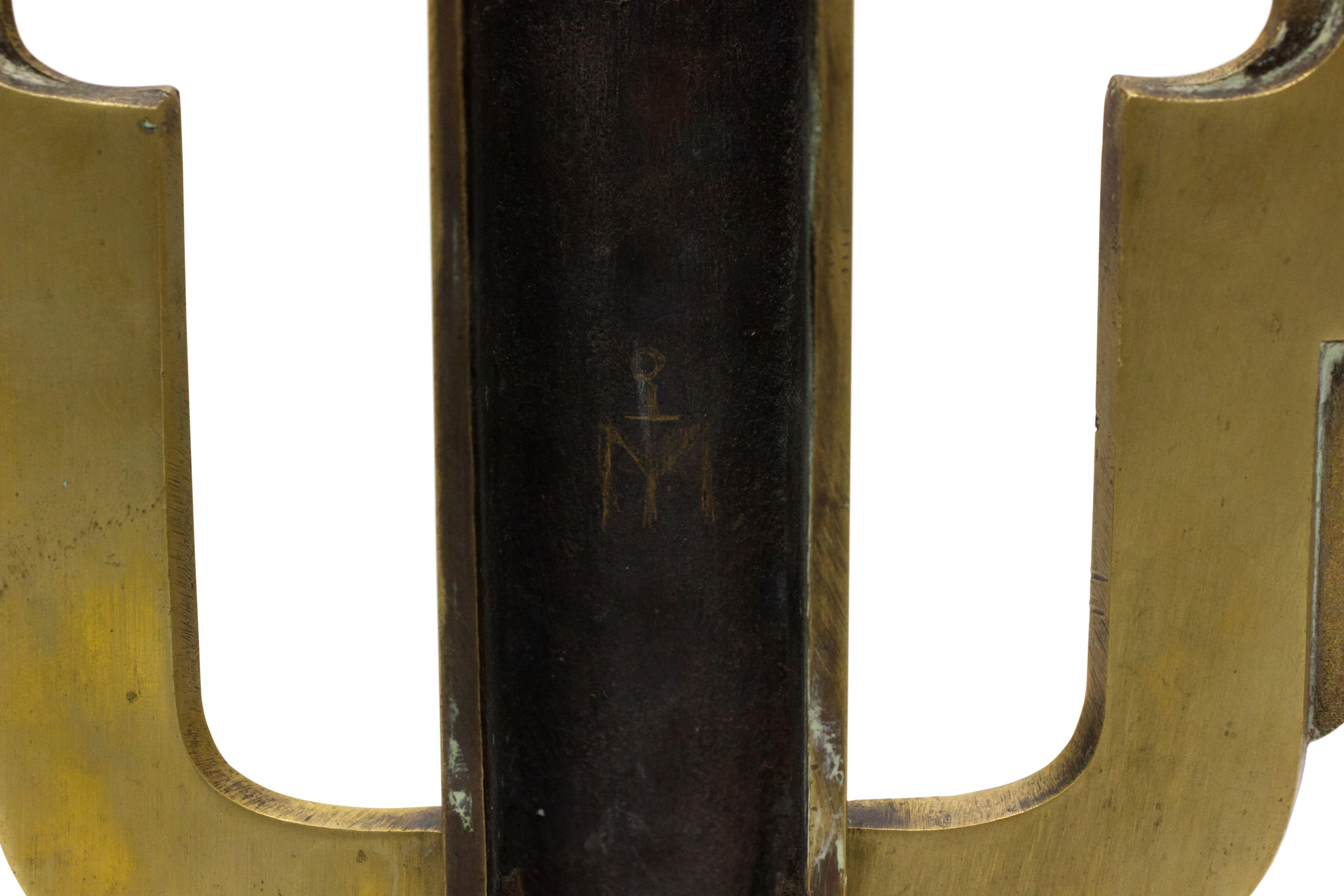 Coppia di candelabri americani in bronzo Art Déco in vendita 1