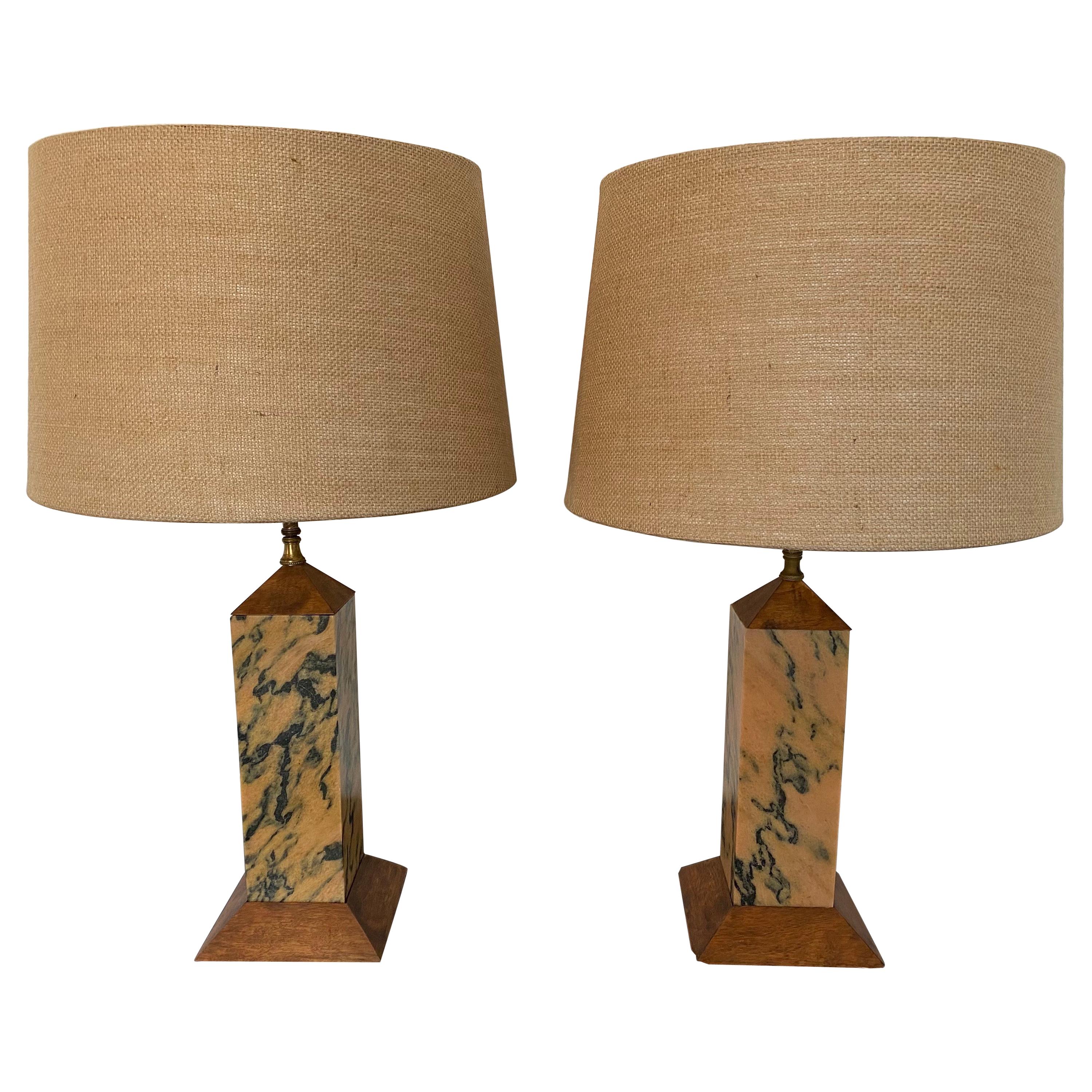 Pair of American Art Deco Mission 1920s Table Lamps