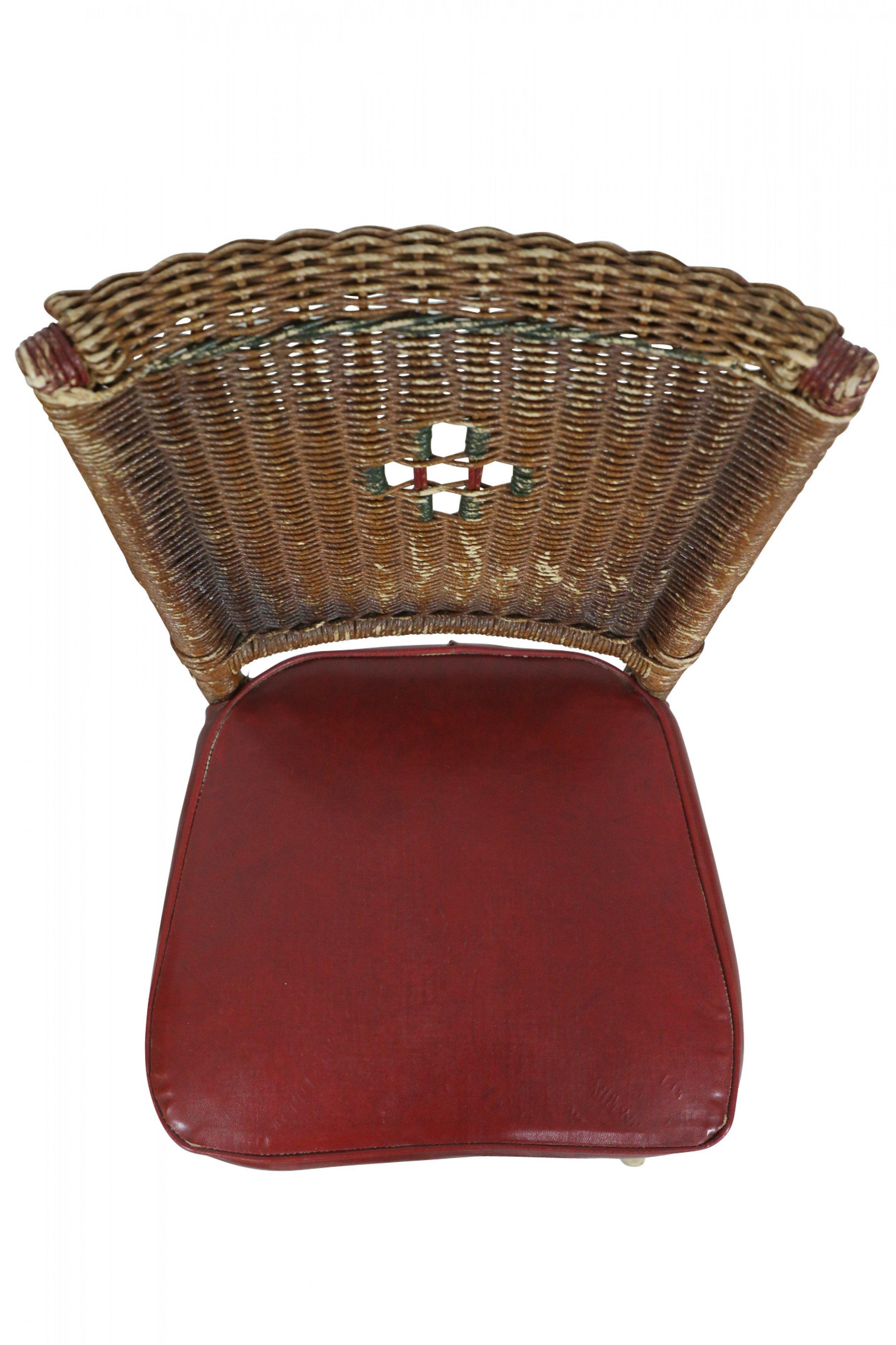 Paire de chaises d'appoint américaines en osier de style Art déco en vente 4