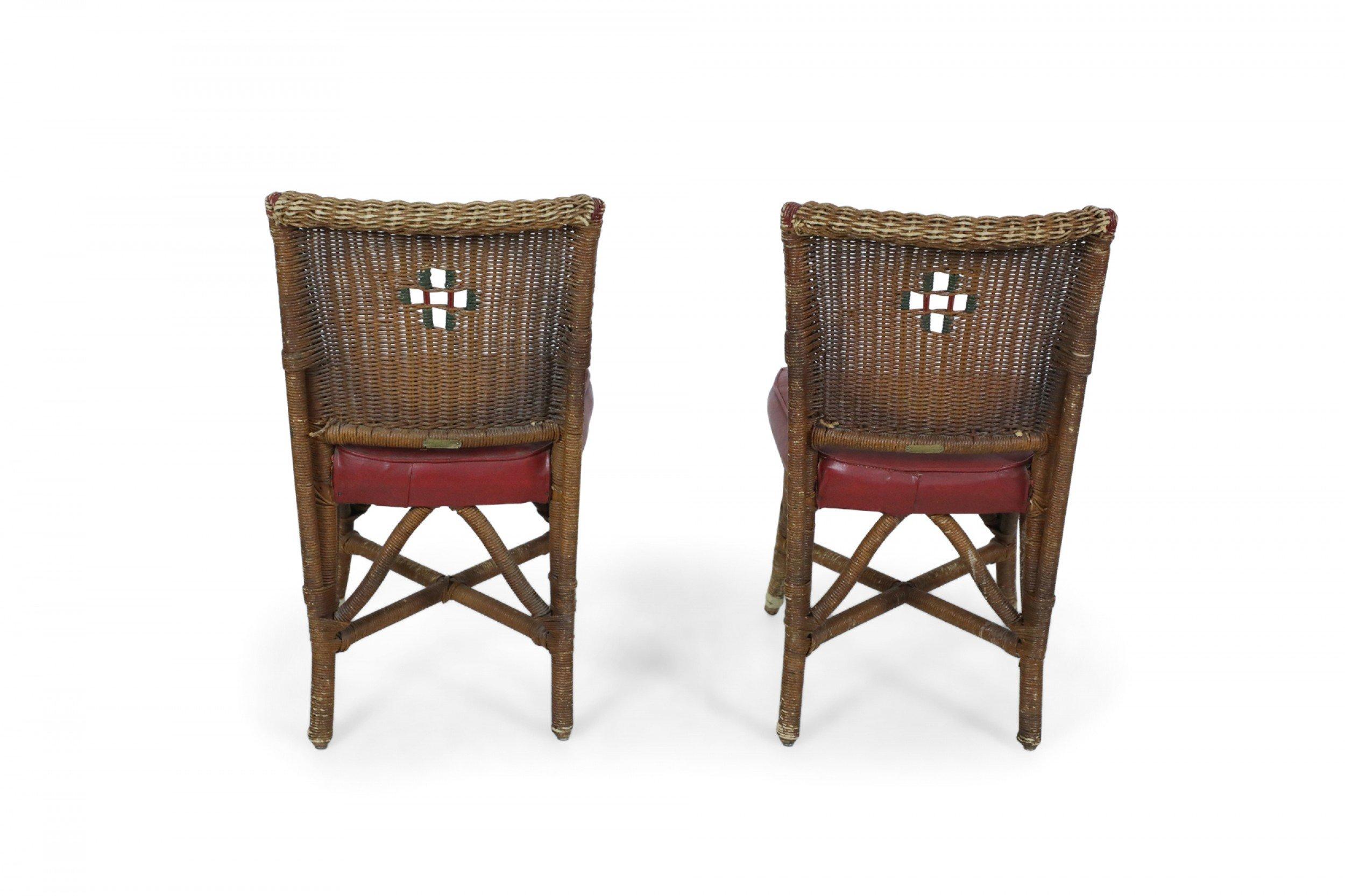 Paire de chaises d'appoint américaines en osier de style Art déco en vente 8