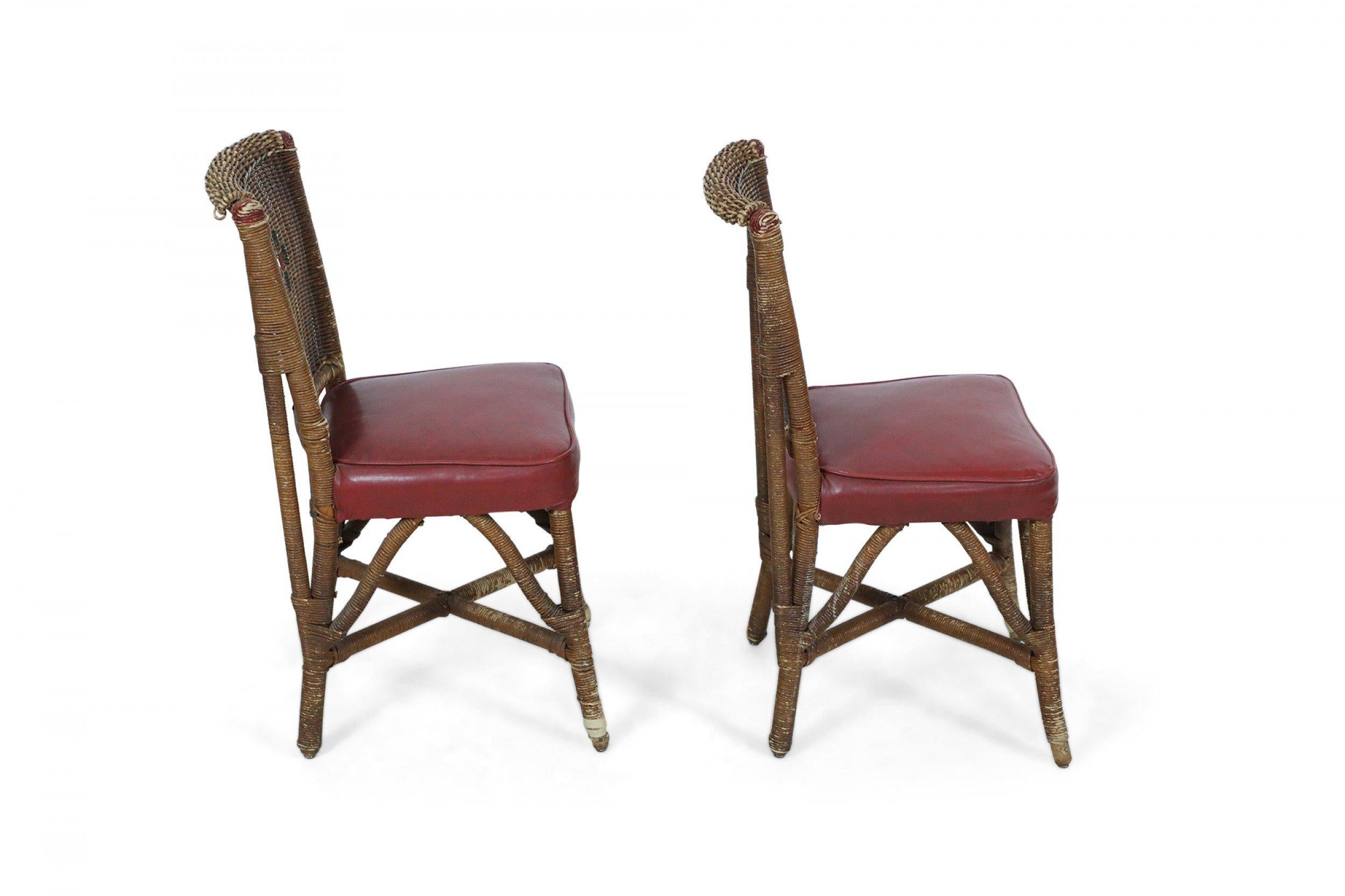 Américain Paire de chaises d'appoint américaines en osier de style Art déco en vente