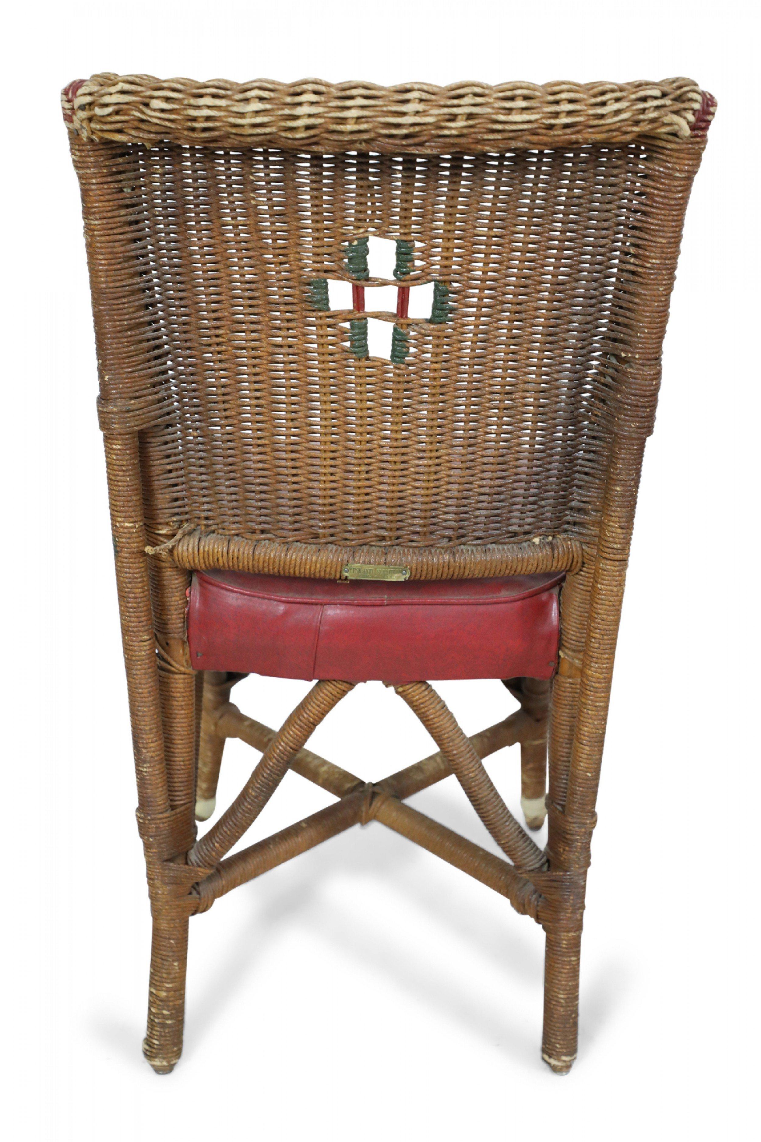 Paire de chaises d'appoint américaines en osier de style Art déco Bon état - En vente à Queens, NY