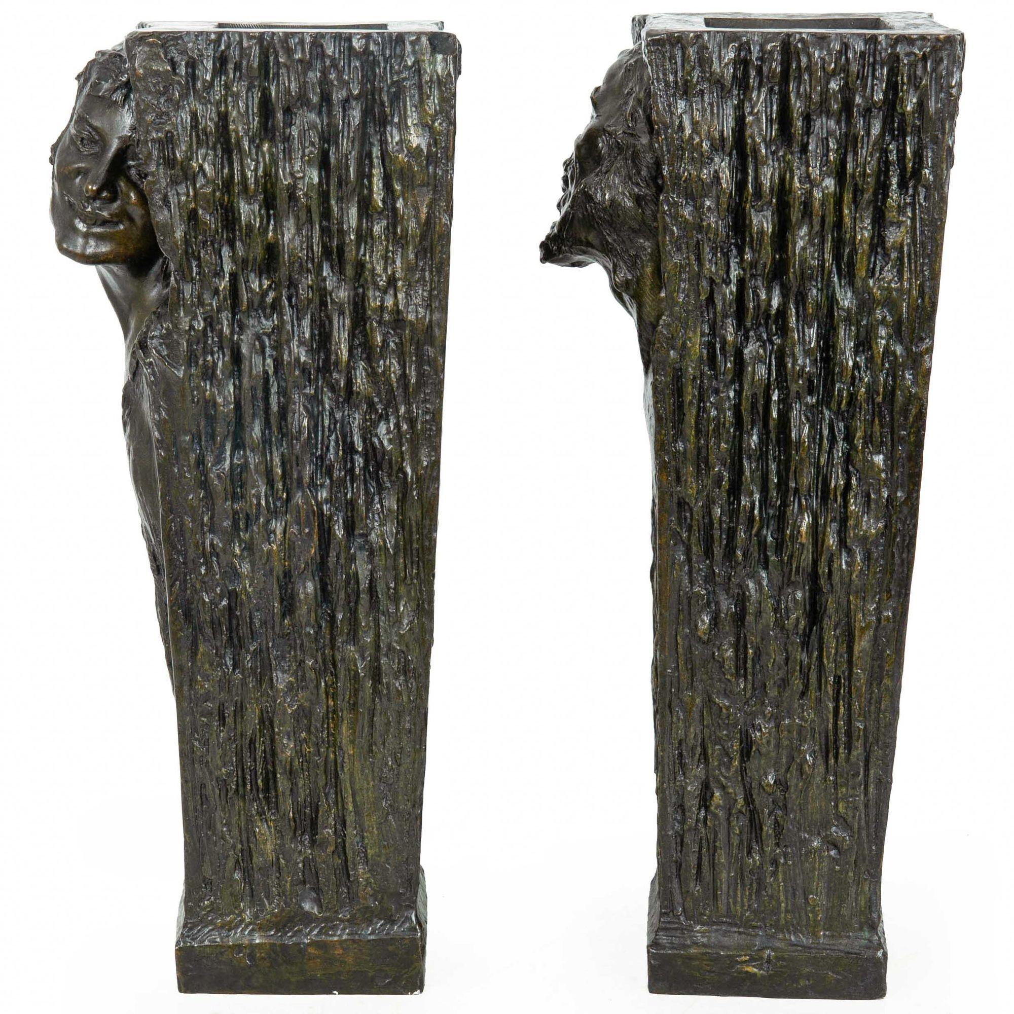Pair of American Art Nouveau Vases 