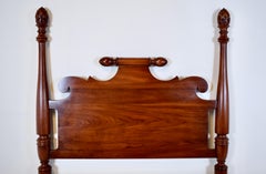 Pair of American Black Cherry Pineapple Twin Bed Headboards