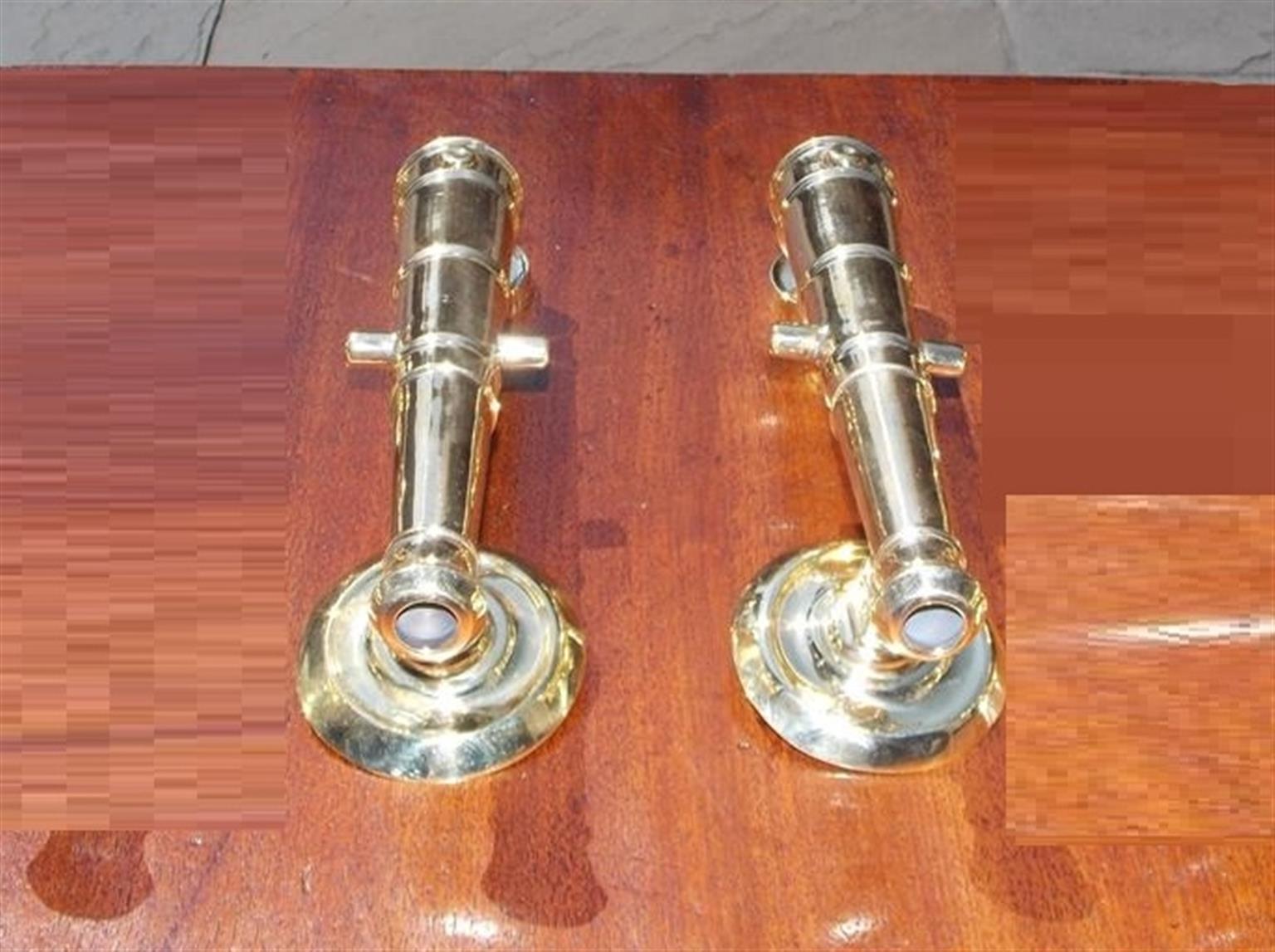 Pair of American Brass Cannon Door Knockers. Harvin, Baltimore. Circa 1900 In Excellent Condition In Hollywood, SC