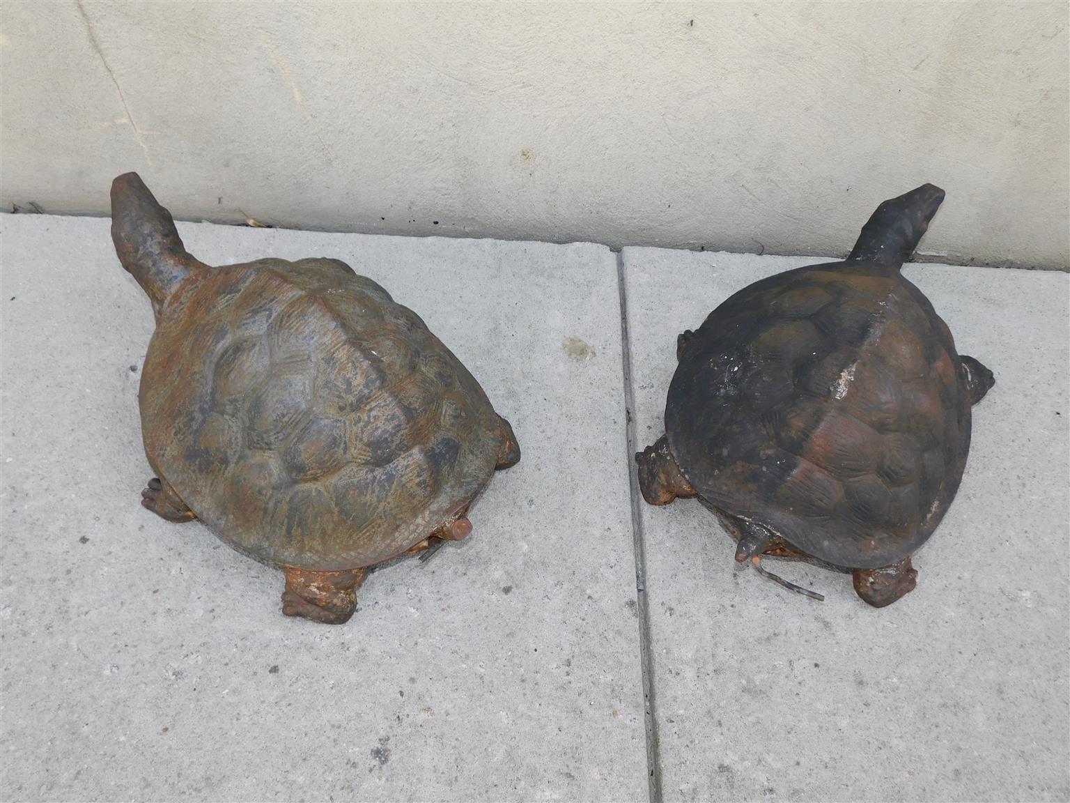 Pair of American Cast Iron Turtle Fountains with Plumbed Copper Tubing, C. 1870 For Sale 5