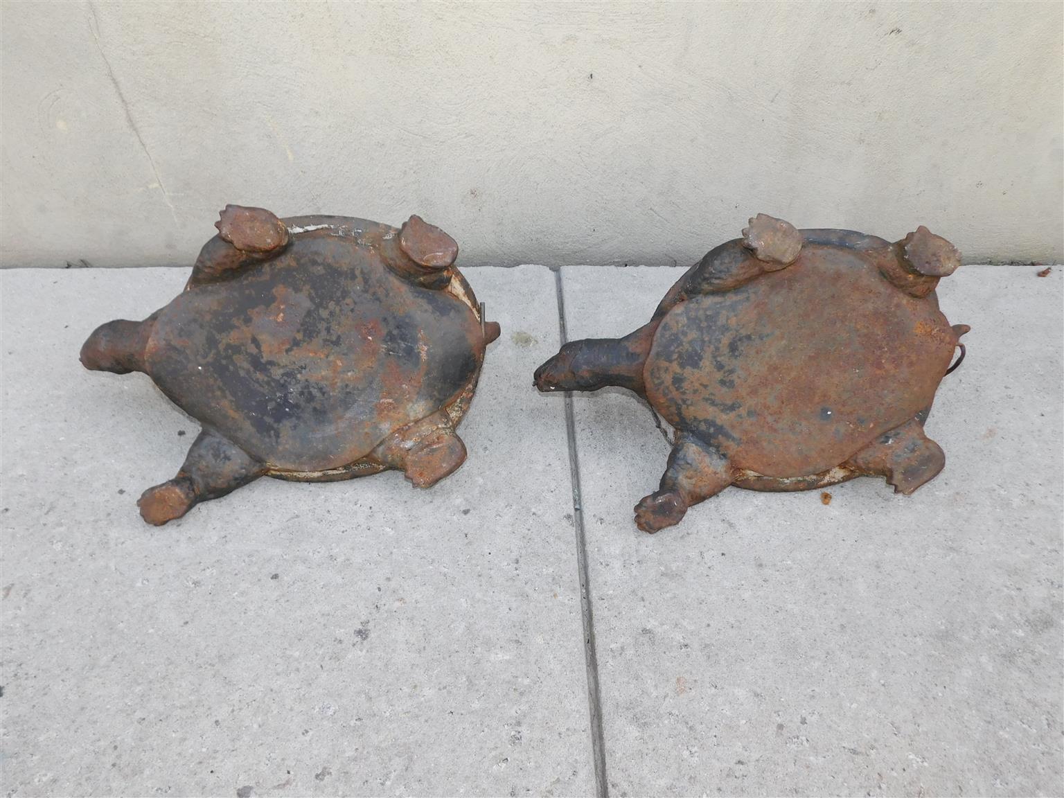 Pair of American Cast Iron Turtle Fountains with Plumbed Copper Tubing, C. 1870 For Sale 6