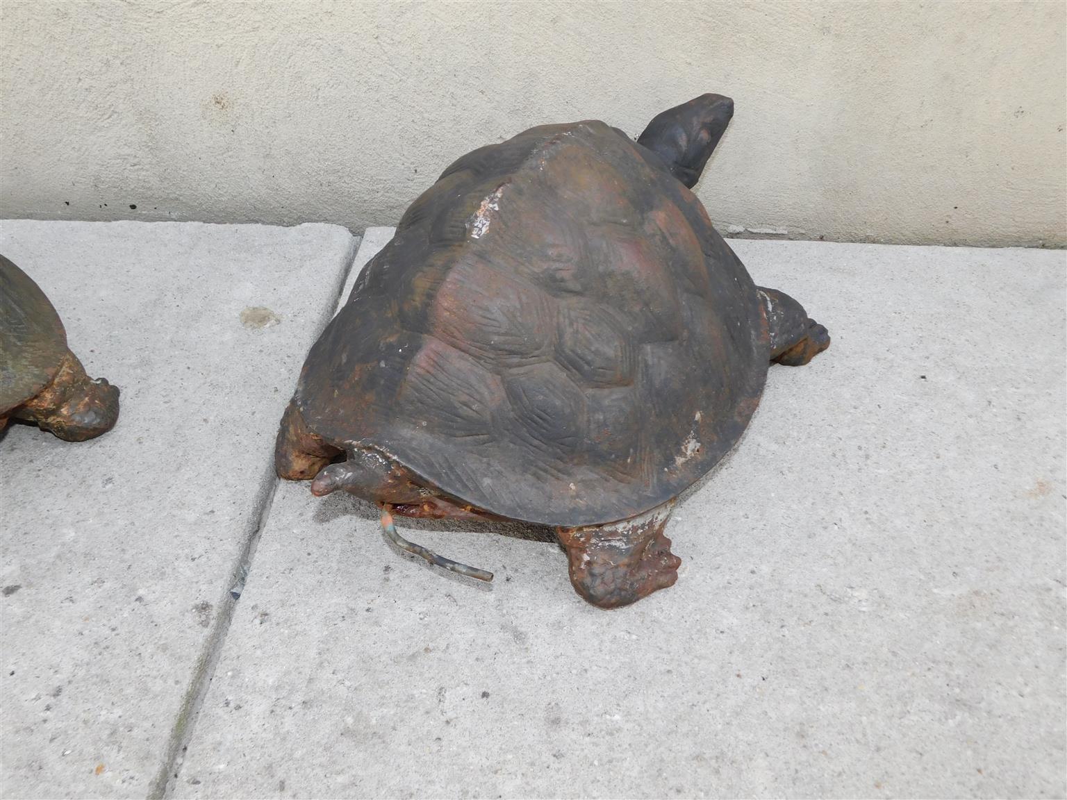 Pair of American Cast Iron Turtle Fountains with Plumbed Copper Tubing, C. 1870 For Sale 4
