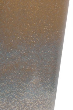 Pair of American Ceramic Brown to Blue Gradient Glazed Tall Urn Table Lamps