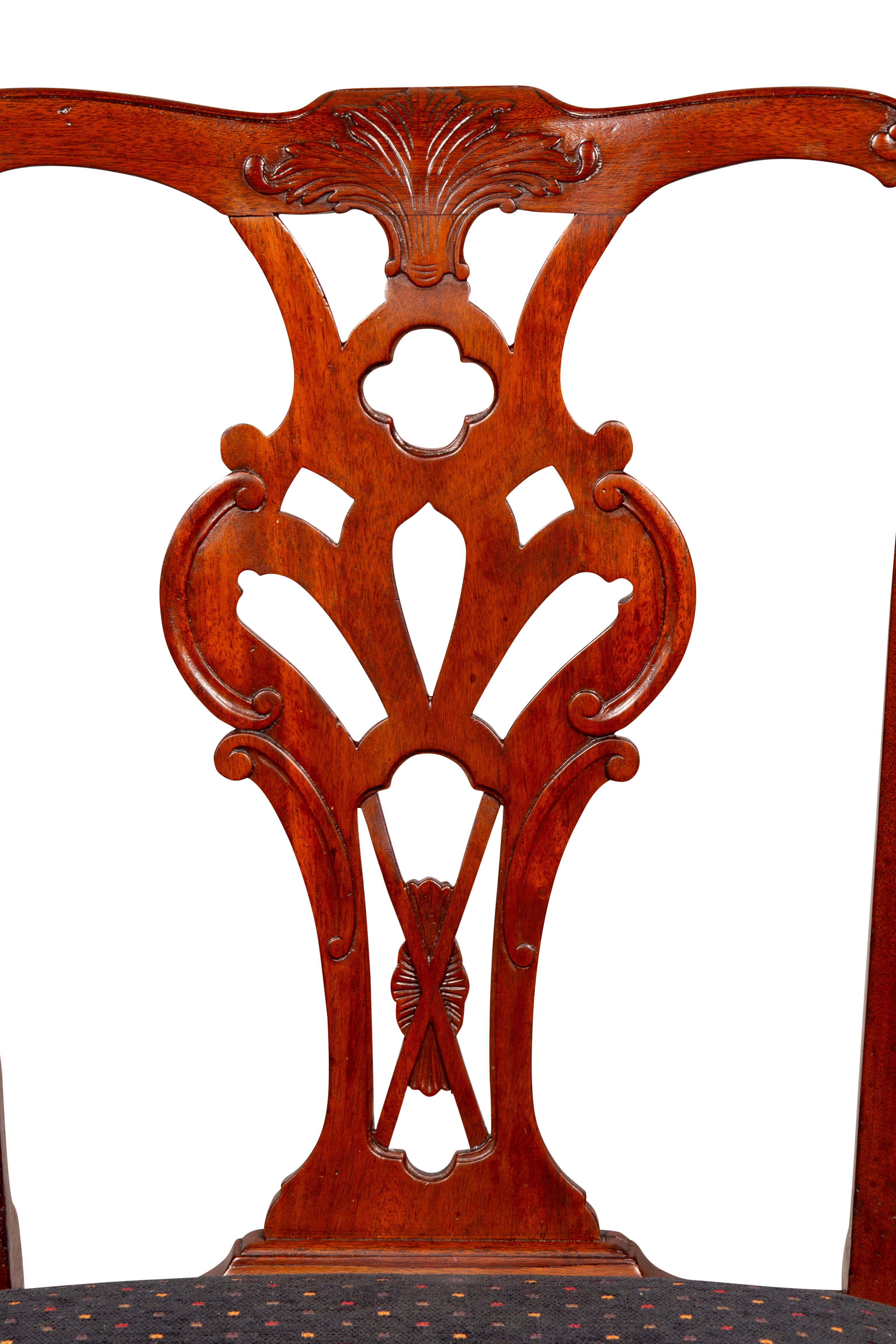 Pair Of American Chippendale Walnut Side Chairs For Sale 10