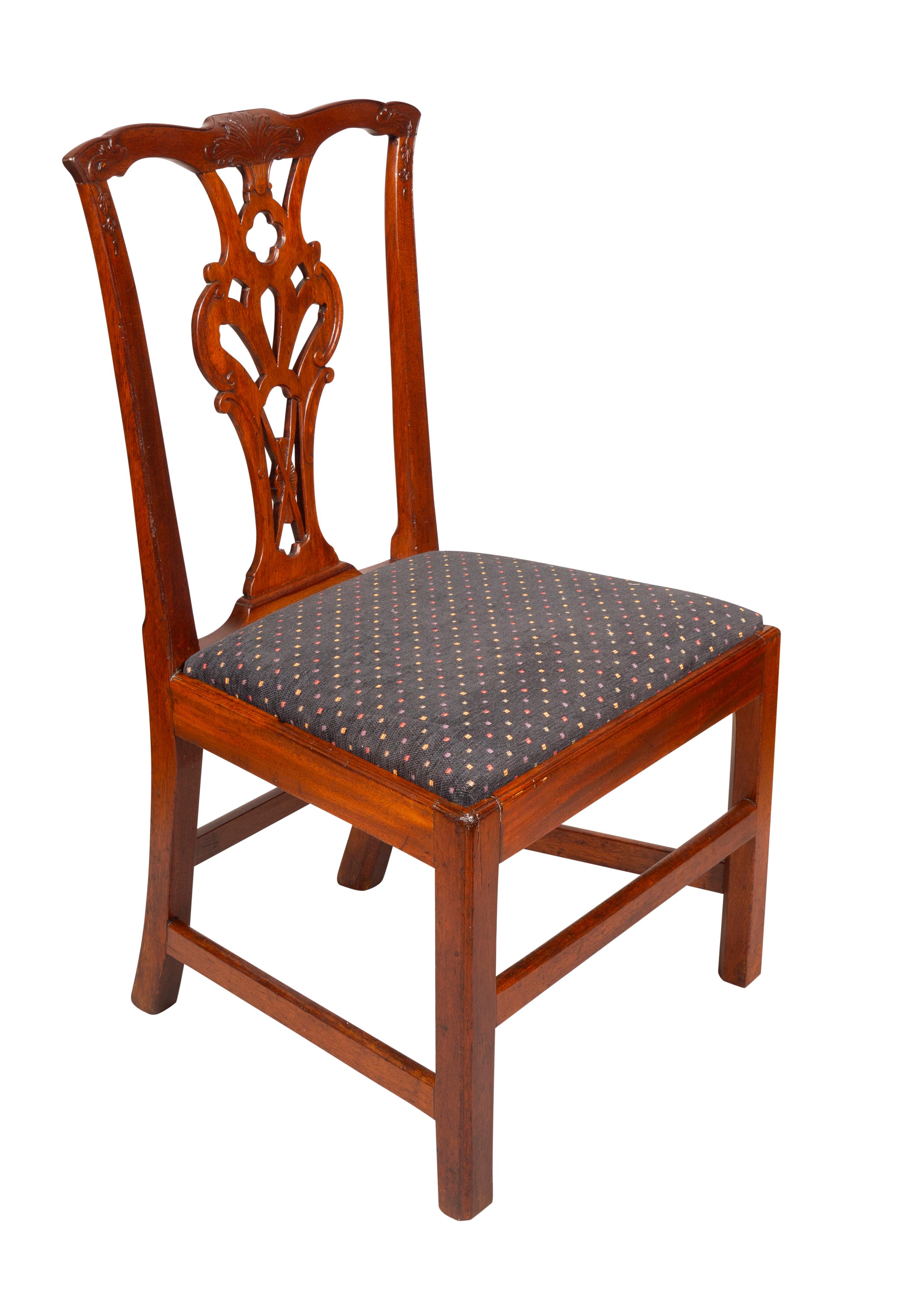 Pair Of American Chippendale Walnut Side Chairs In Good Condition For Sale In Essex, MA