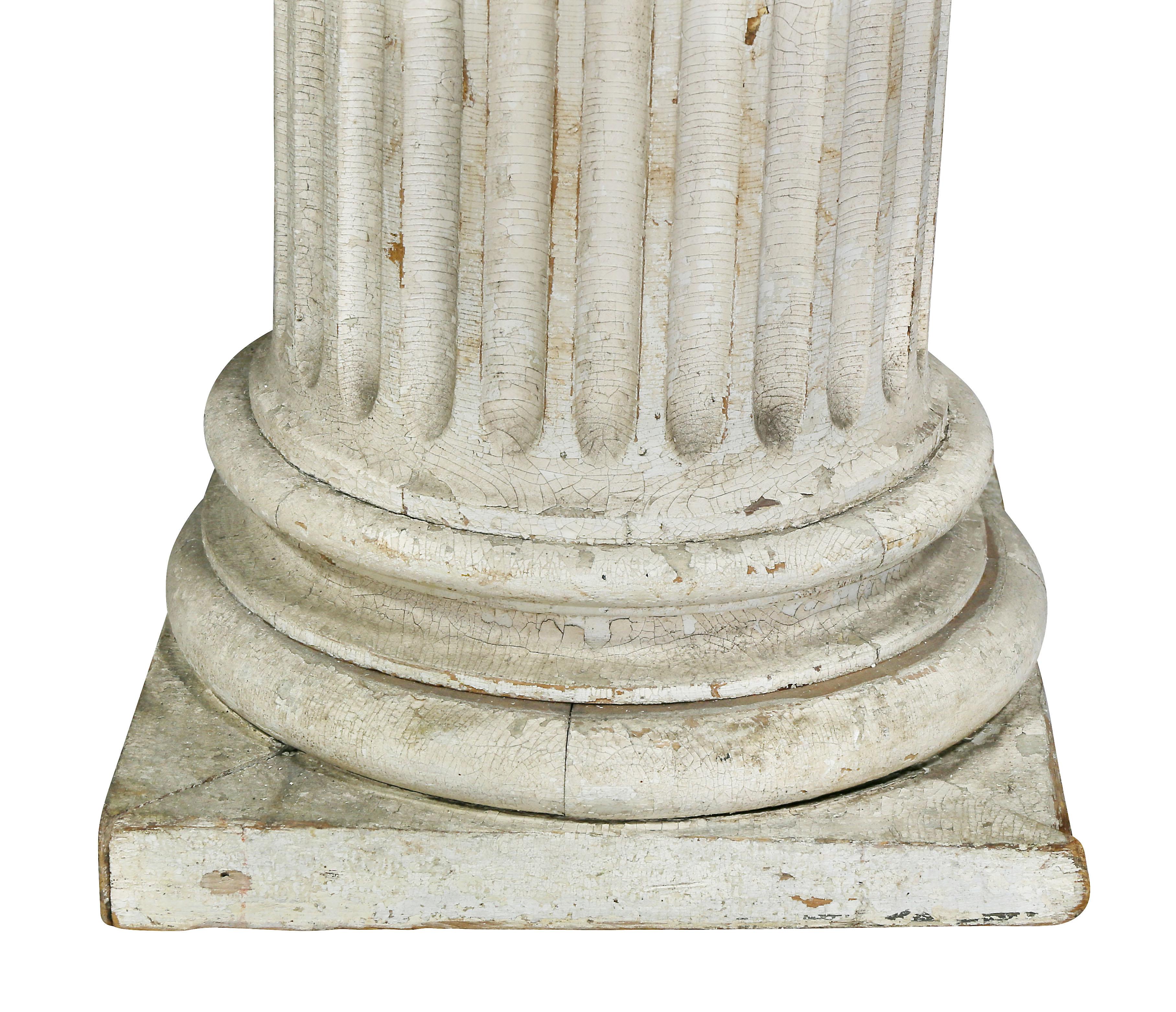 Pair of American Classical Carved Wood Ionic Columns 1