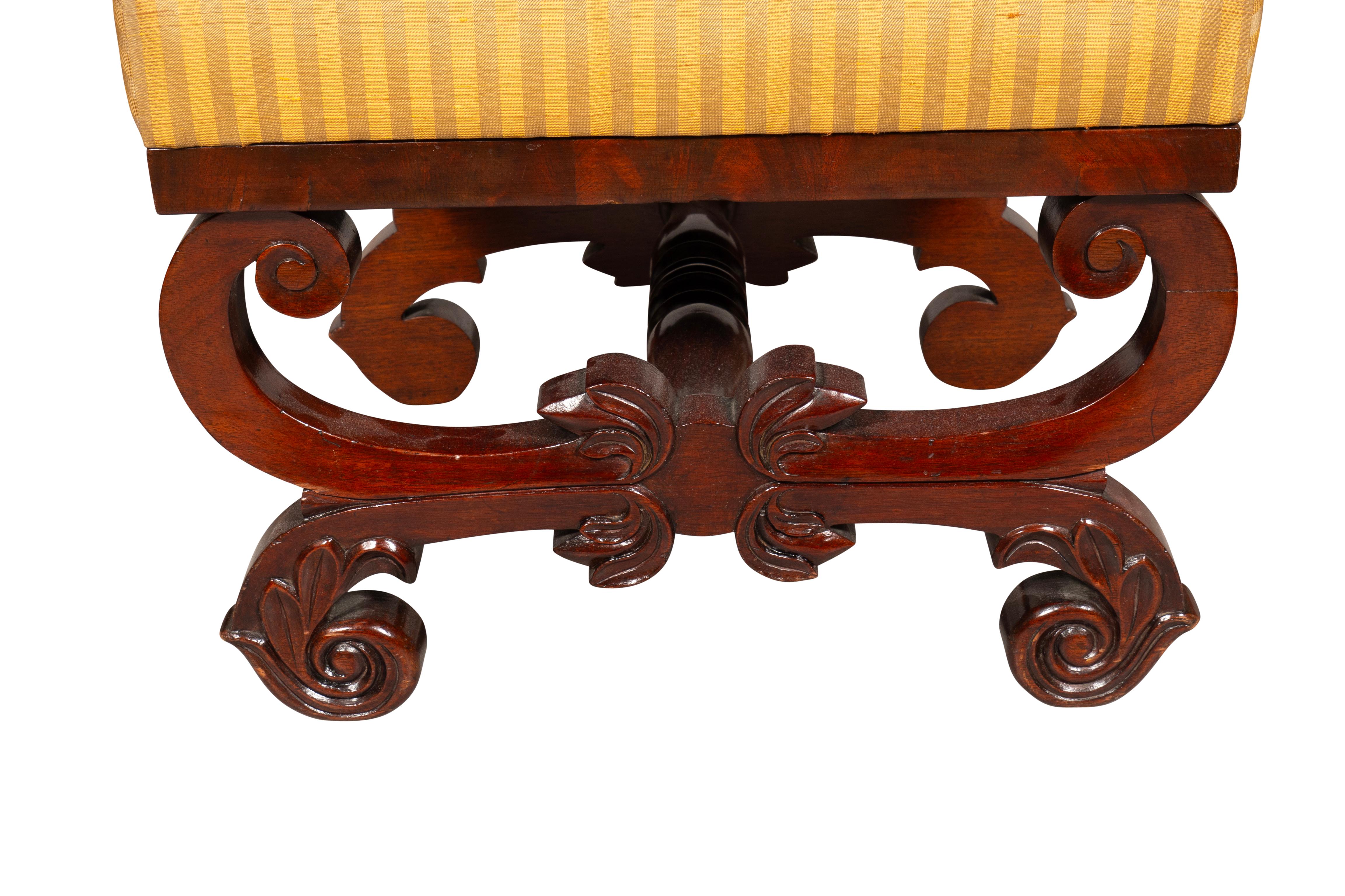 Pair Of American Classical Mahogany Footstools For Sale 1