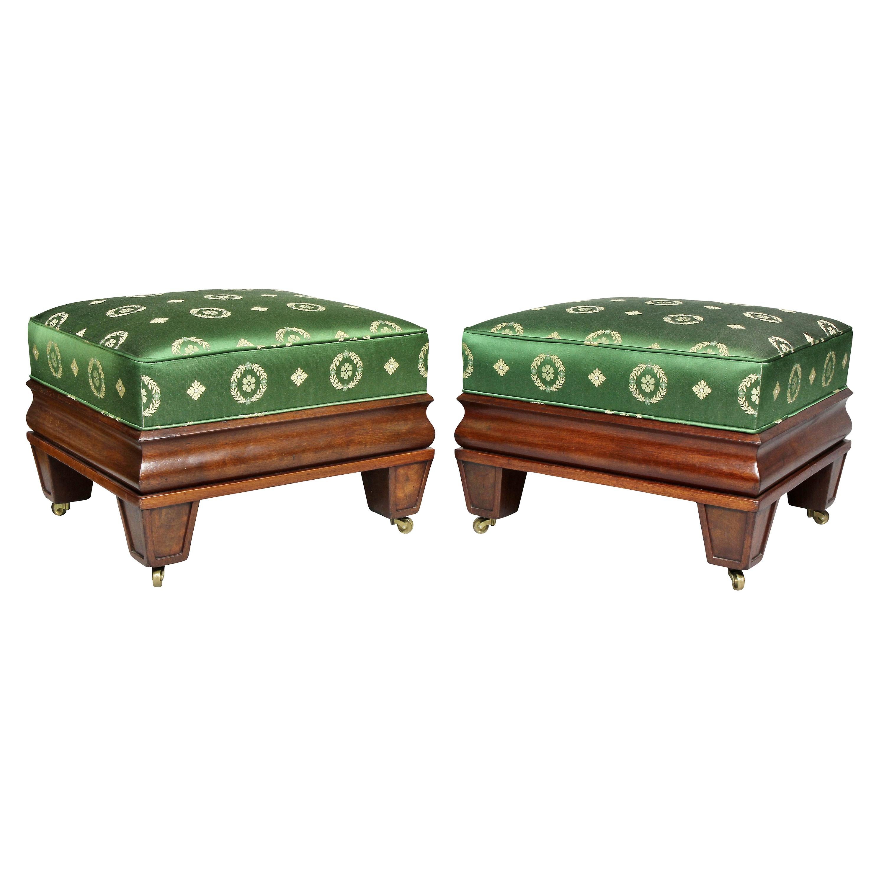 Pair of American Classical Mahogany Footstools