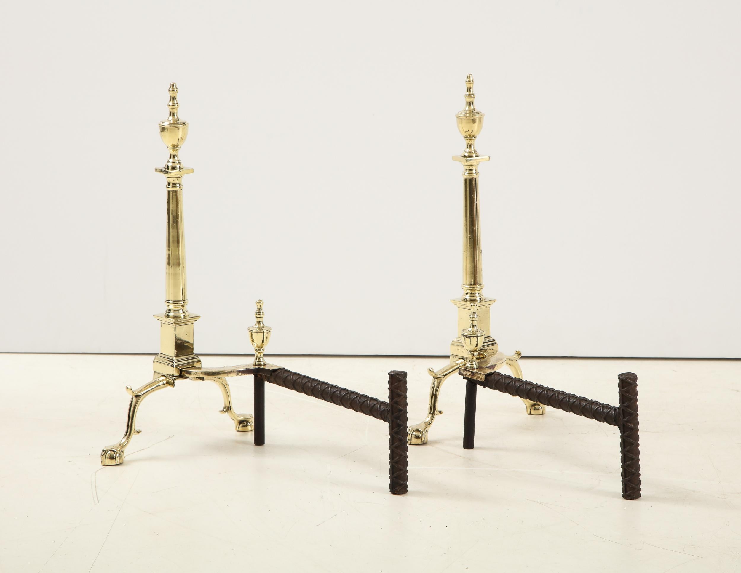 Pair of American Classical Style Andirons For Sale 3