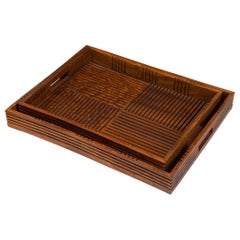 Pair of American Contemporary Slotted Paper Tray
