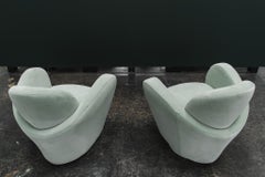 Pair of American Contemporary Swivel Lounge Chairs, c. 1980s