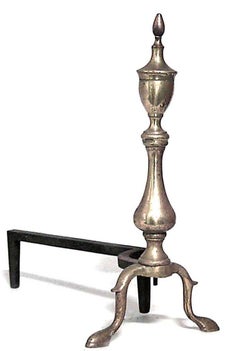 Pair of American Country Brass Andirons